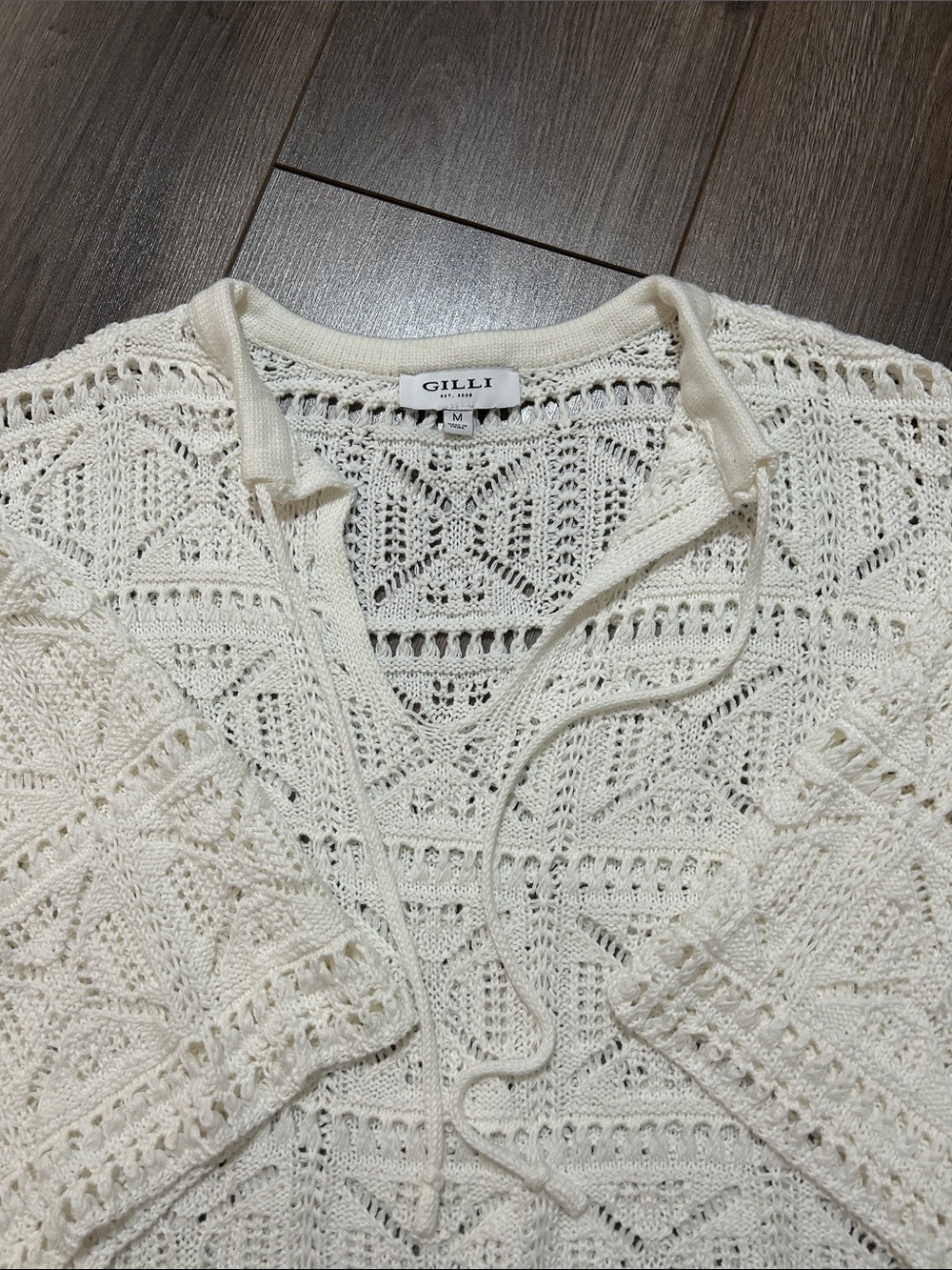 Gilli Cream Crochet tunic